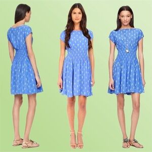 kate spade • seahorses cap sleeve dress breath of fresh air adventure blue s